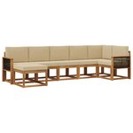 vidaXL Ensemble de canapés d'extérieur 7 pc Naturel et Beige Polyester