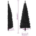 Vidaxl demi sapin de noël artificiel mince avec support noir 120 cm