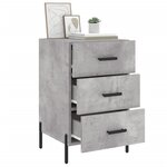 vidaXL Table de chevet gris béton 40x40x66 cm bois d'ingénierie