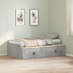 vidaXL Cadre de lit Gris Béton 100x200 cm