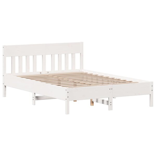 vidaXL Cadre de lit sans matelas blanc 160x200 cm bois de pin massif