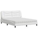 vidaXL Lit avec matelas Hvar blanc 160x200 cm similicuir