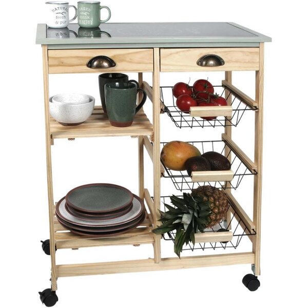 Desserte à roulettes en bois my little market