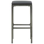 vidaXL Tabourets de bar avec coussins lot de 4 gris résine tressée