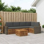 vidaXL Ensemble de canapé d'angle 6 Pièces Naturel et Anthracite