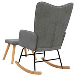 vidaXL Chaise à bascule avec tabouret Gris foncé Tissu