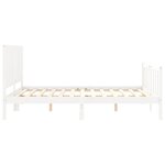 vidaXL Cadre de lit avec tête de lit blanc 160x200 cm bois massif