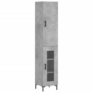 vidaXL Buffet haut Gris béton 34 5x34x180 cm Bois d'ingénierie