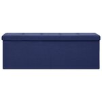 Banc banquette de rangement pliable lin synthétique bleu 02_0010742