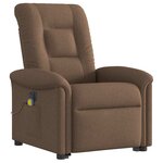 vidaXL Fauteuil inclinable de massage électrique Marron Tissu