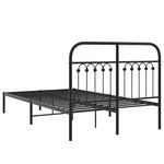 vidaXL Cadre de lit métal sans matelas avec tête de lit noir 120x190cm