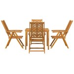 vidaXL Ensemble de salle à manger pour jardin 5 Pièces Marron