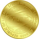 Pièce de monnaie en Or 12 Dollars g 0.031 (1/1000 oz) Millésime 2026 Planet VENUS (PRÉCOMMANDE)