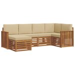 vidaXL Ensemble de canapé d'angle avec coussin 6 Pièces Naturel et Beige
