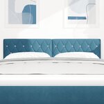 vidaXL Tête de lit LED capitonnée boutons cristal bleu marine 80 cm velours