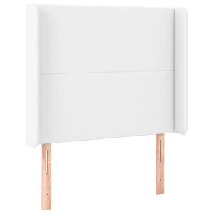 vidaXL Tête de lit avec oreilles Blanc 93x16x118/128 cm Similicuir