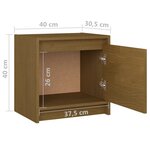 vidaXL Table de chevet Marron miel 40x30 5x40 cm Bois de pin massif