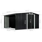 vidaXL Abri de jardin avec portes Anthracite 329 5x312x178 cm Acier