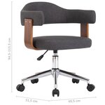 vidaXL Chaise pivotante de bureau Gris Bois courbé et tissu