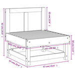 vidaXL Canapé central de jardin noir bois de pin massif