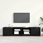 vidaXL Meuble TV 2 Pièces Noir 80 x 35 x 36.5 cm Bois d'ingénierie