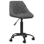 vidaXL Chaise de bureau Gris foncé Velours