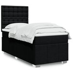 vidaXL Sommier à lattes de lit avec matelas Noir 90x190 cm Tissu