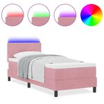 vidaXL Lit à ressorts avec matelas Rose 80 x 200 cm Velours