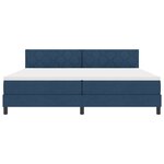 vidaXL Lit boxspring avec matelas avec matelas Bleu 200 x 200 cm tissu