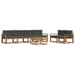 vidaXL Ensemble de canapés d'extérieur 7 Pièces Naturel et Anthracite