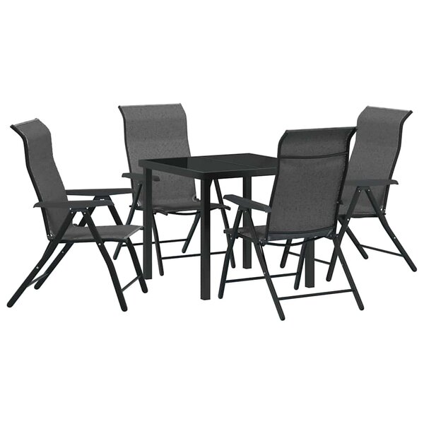 vidaXL Ensemble de salle à manger pour jardin 5 Pièces Gris Poly rotin