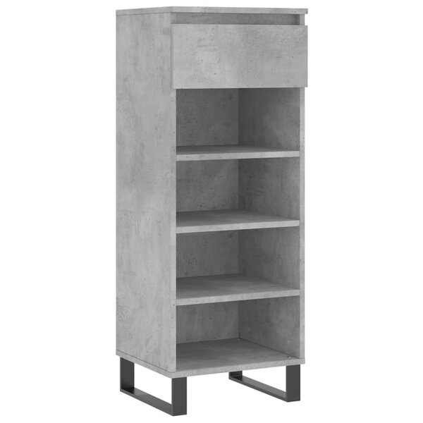 vidaXL Armoire à chaussures Gris béton 40x36x105 cm Bois d'ingénierie