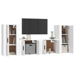 vidaXL Ensemble de meubles TV 4 Pièces Blanc Bois d'ingénierie