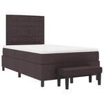 vidaXL Lit à ressorts avec matelas Marron foncé 120 x 190 cm tissu
