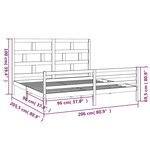 vidaXL Cadre de lit sans matelas bois massif 200x200 cm