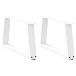 vidaXL Pieds de table basse en forme de V  2 pièces  blanc  50 x (30-31 3) cm  acier