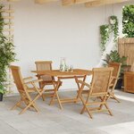 vidaXL Ensemble de salle à manger pour jardin Marron Teck massif