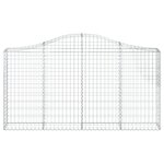 vidaXL Paniers à gabions arqués 15 Pièces 200x30x100/120 cm Fer galvanisé