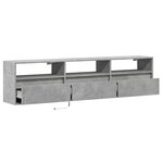 vidaXL Meuble TV mural avec LED gris béton 180x31x45 cm