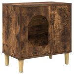 vidaXL Maison pour chat Chêne fumé 51 x 30 x 52 cm Bois d'ingénierie