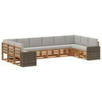 vidaXL Ensemble de canapés d'extérieur 10 Pièces Naturel et gris clair