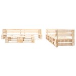 vidaXL Canapés de jardin palette 6 Pièces avec coussins sable Bois