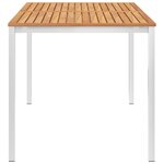 vidaXL Table à dîner de jardin 160x80x75cm Bois de teck massif et inox