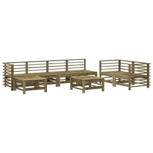 vidaXL Salon de jardin 8 Pièces bois de pin imprégné