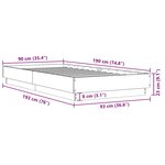 vidaXL Cadre de lit sans matelas blanc 90x190 cm bois d'ingénierie