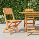 vidaXL Chaises de jardin pliantes lot de 2 47x61x90cm bois massif teck