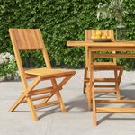 vidaXL Chaises de jardin pliantes 2 Pièces 47x61x90 cm bois massif teck