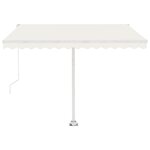vidaXL Auvent manuel rétractable sur pied 350x250 cm Crème