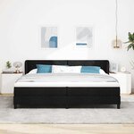 vidaXL Lit boxspring avec matelas avec matelas Noir 200 x 200 cm tissu