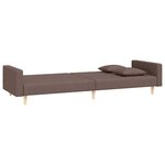 vidaXL Canapé-lit à 2 places avec deux oreillers taupe tissu